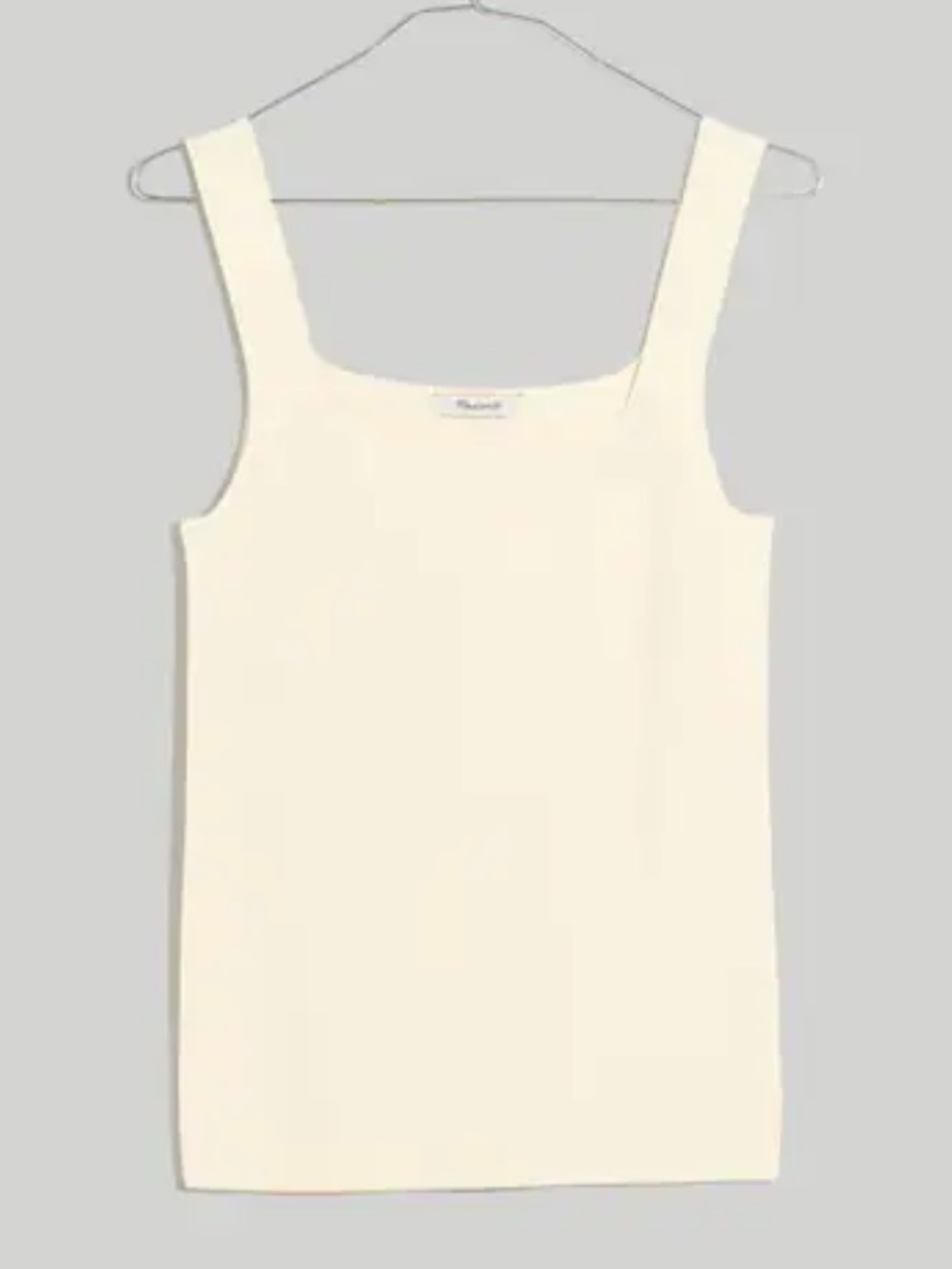 NWT Madewell Bradbury Ribbed Square-Neck Sweater Tank in Antique Cream